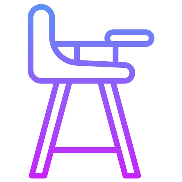 Ilustración del icono vectorial de la silla alta del conjunto de iconos de bebés