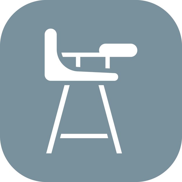 Ilustración del icono vectorial de la silla alta del conjunto de iconos de bebés
