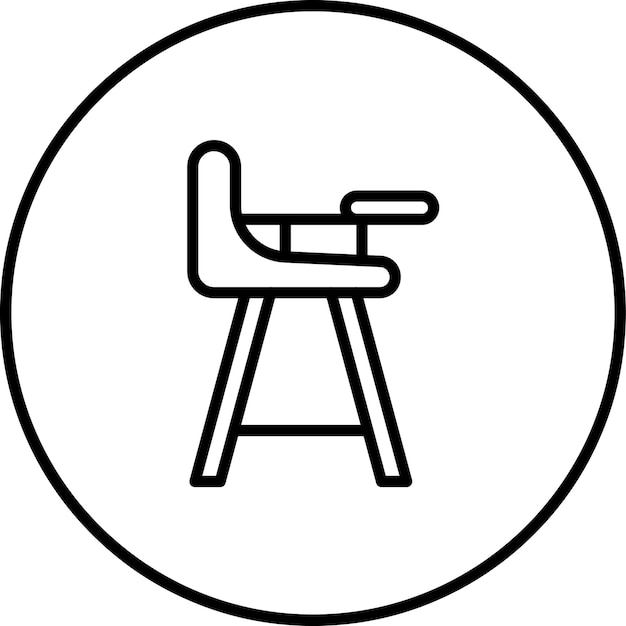 Ilustración del icono vectorial de la silla alta del conjunto de iconos de bebés