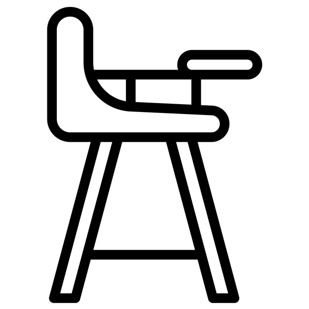 Ilustración del icono vectorial de la silla alta del conjunto de iconos de bebés