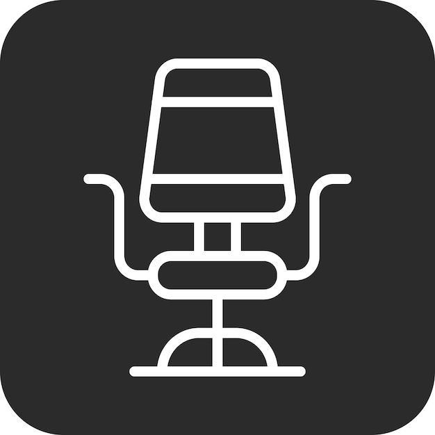 Ilustración del icono vectorial de la silla del conjunto de iconos de computadora y hardware