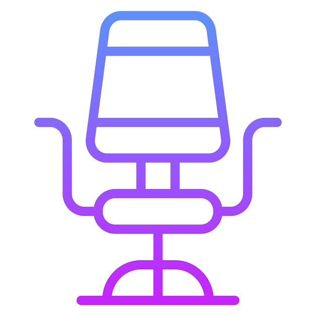 Ilustración del icono vectorial de la silla del conjunto de iconos de computadora y hardware