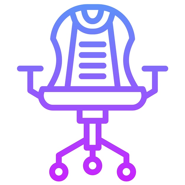 Ilustración del icono vectorial de la silla de juego del conjunto de iconos de juegos en línea