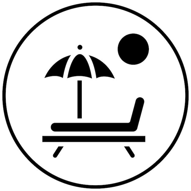 Ilustración del icono vectorial de la silla de playa del conjunto de iconos de Coastline