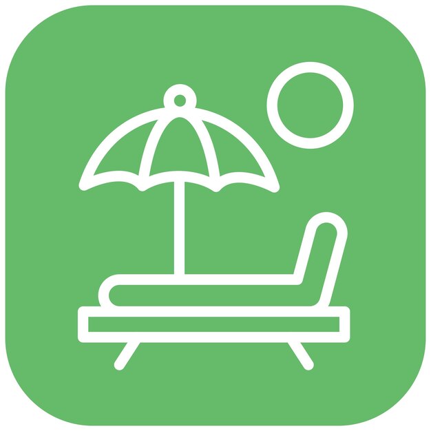 Ilustración del icono vectorial de la silla de playa del conjunto de iconos de Coastline
