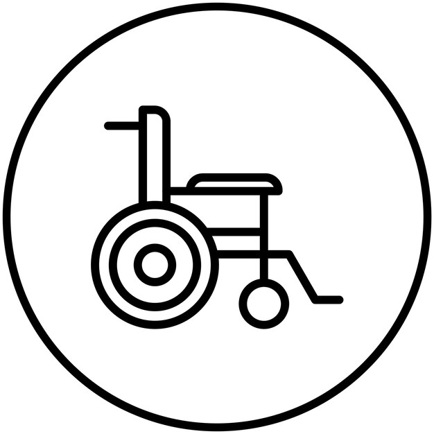Ilustración del icono vectorial de la silla de ruedas del conjunto de iconos de donaciones