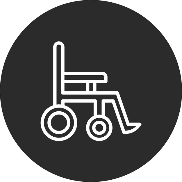 Ilustración del icono vectorial de la silla de ruedas del conjunto de iconos de Medicina I
