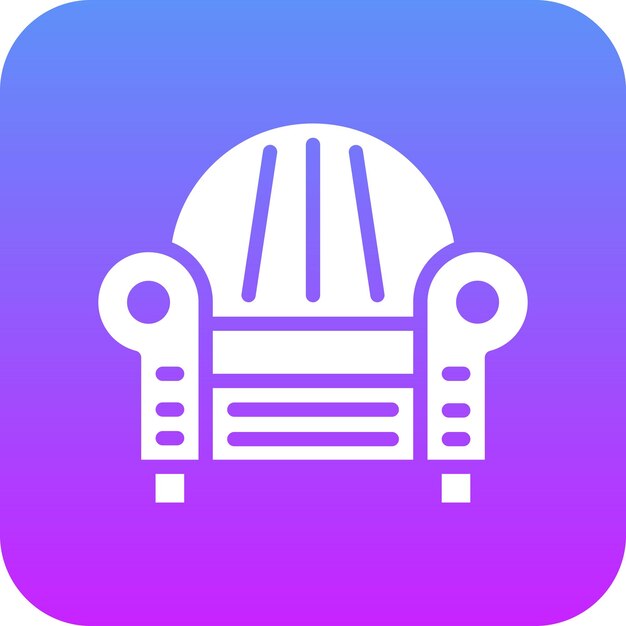Ilustración del icono vectorial del sillón del conjunto de iconos de servicios hoteleros