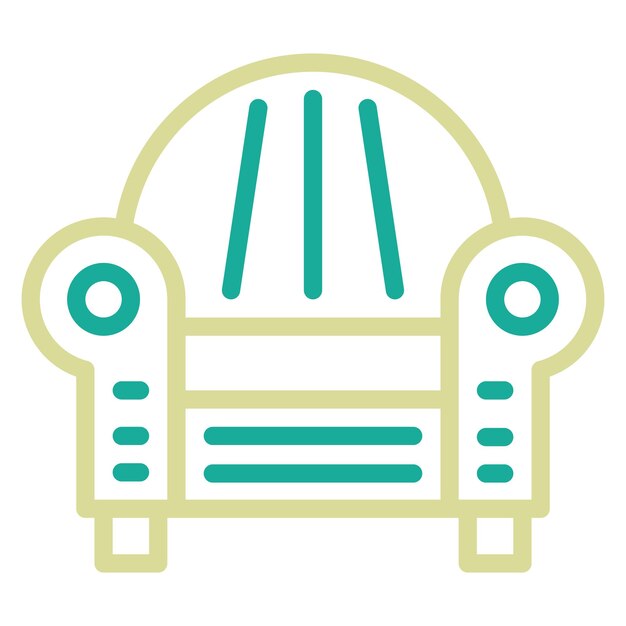Ilustración del icono vectorial del sillón del conjunto de iconos de servicios hoteleros