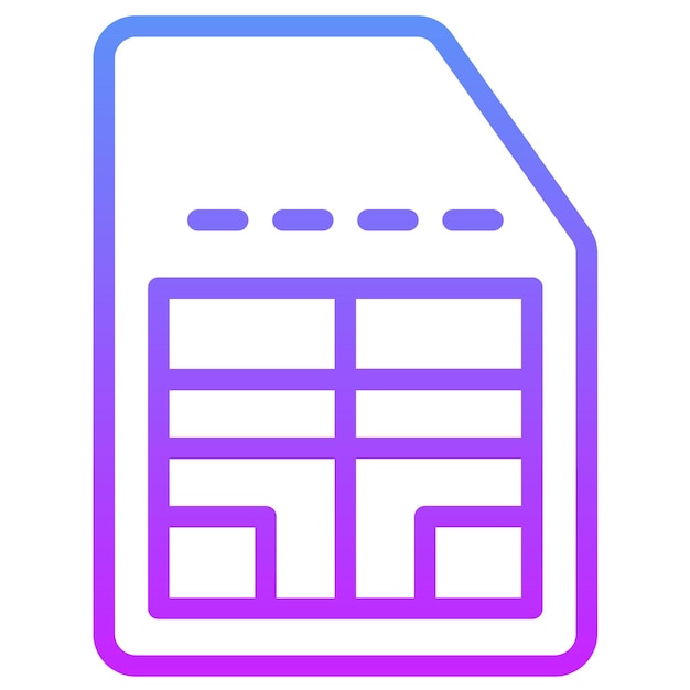 Ilustración del icono vectorial Sim del conjunto de iconos de dispositivos electrónicos