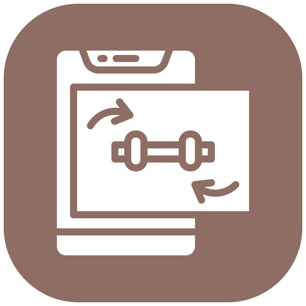 Ilustración del icono vectorial de sincronización de datos del conjunto de iconos de la aplicación de entrenamiento