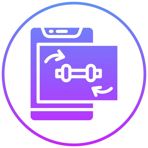 Ilustración del icono vectorial de sincronización de datos del conjunto de iconos de la aplicación de entrenamiento