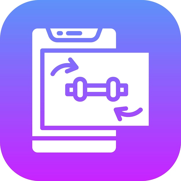 Ilustración del icono vectorial de sincronización de datos del conjunto de iconos de la aplicación de entrenamiento
