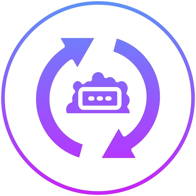 Ilustración del icono vectorial de sincronización en la nube del conjunto de iconos de computación en la nube
