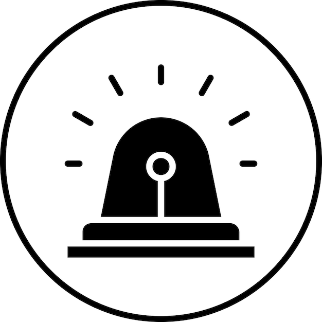 Ilustración del icono vectorial de la sirena del conjunto de iconos de protección y seguridad