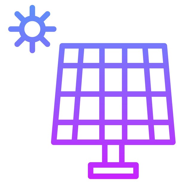 Ilustración del icono vectorial del sistema de energía del conjunto de iconos de energía renovable
