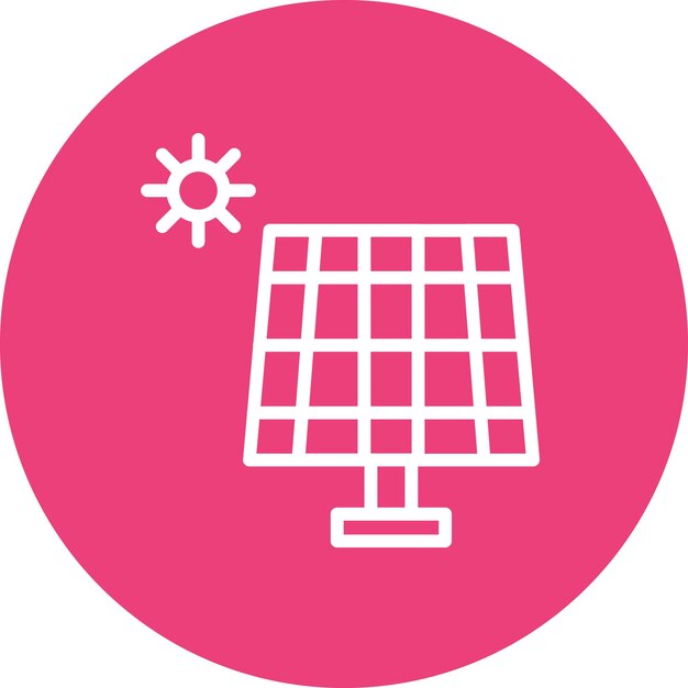 Ilustración del icono vectorial del sistema de energía del conjunto de iconos de energía renovable