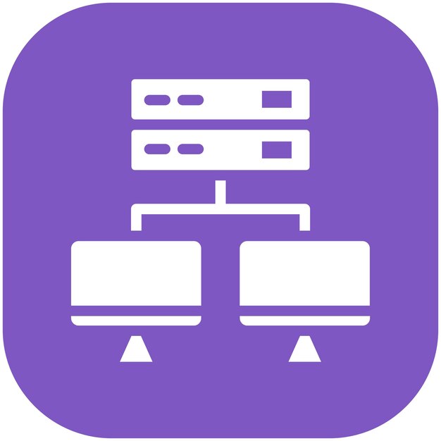 Ilustración del icono vectorial del sistema Netowrk del conjunto de iconos de computación en la nube