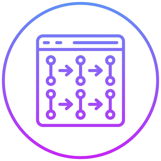 Ilustración del icono vectorial del sistema de patrones del conjunto de iconos de análisis de datos