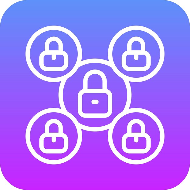 Ilustración del icono vectorial del sistema de seguridad del conjunto de iconos de codificación y desarrollo