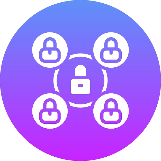 Ilustración del icono vectorial del sistema de seguridad del conjunto de iconos de codificación y desarrollo