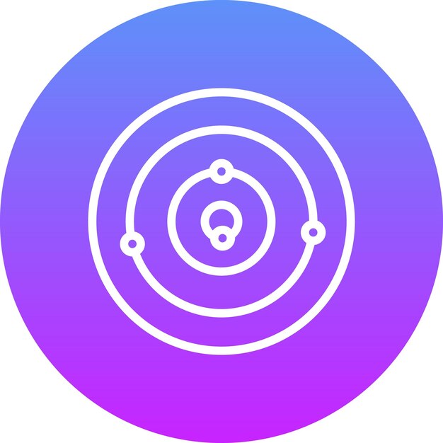Ilustración del icono vectorial del sistema solar del conjunto de iconos de Investigación y Ciencia