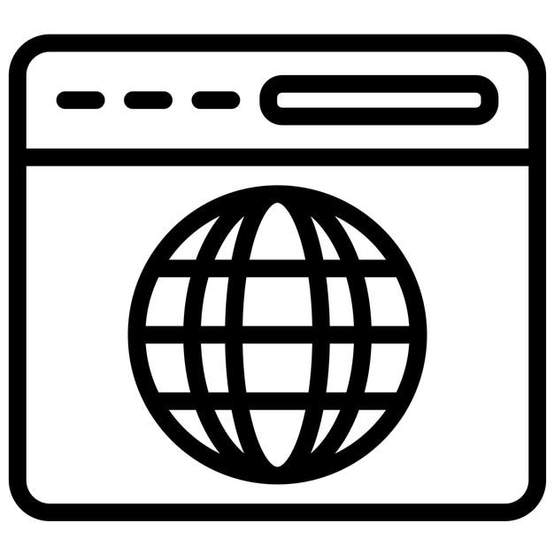 Ilustración del icono vectorial del sitio web del conjunto de iconos No Code