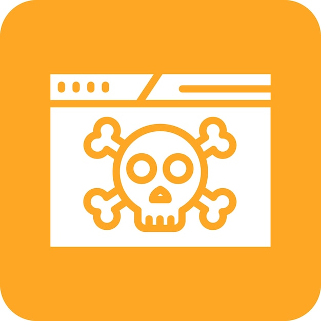 Ilustración del icono vectorial del sitio web hackeado del conjunto de iconos de Seguridad Cibernética