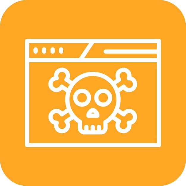 Ilustración del icono vectorial del sitio web hackeado del conjunto de iconos de Seguridad Cibernética