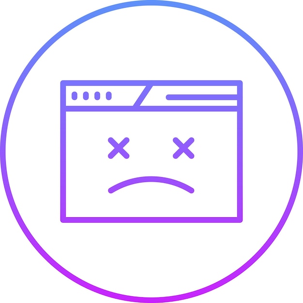 Ilustración de icono vectorial de sitio web muerto del conjunto de iconos de Seguridad Cibernética