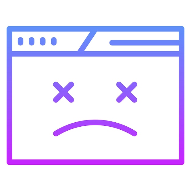 Ilustración de icono vectorial de sitio web muerto del conjunto de iconos de Seguridad Cibernética