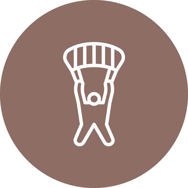 Ilustración del icono vectorial de Sky Diver del conjunto de iconos de aptitud física
