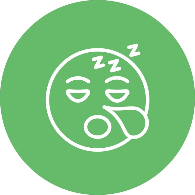 Vector ilustración del icono vectorial de sleepy face del conjunto de iconos de emoji