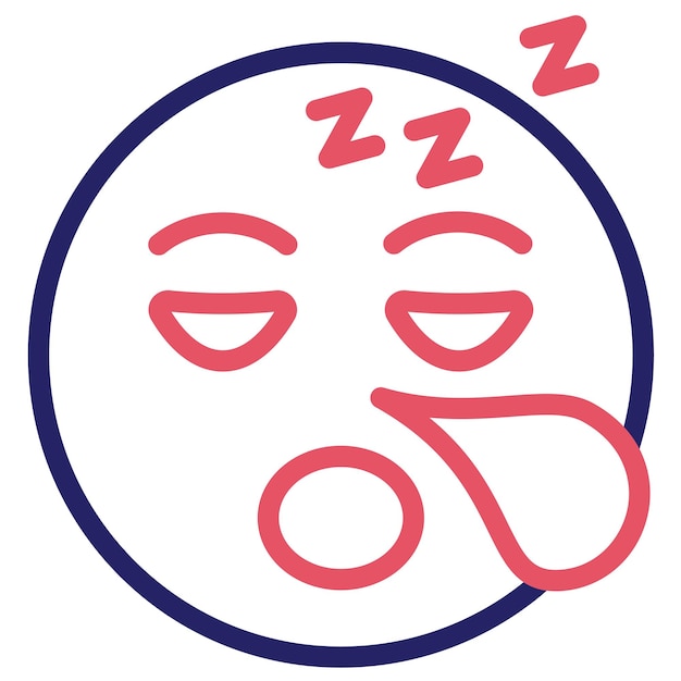 Vector ilustración del icono vectorial de sleepy face del conjunto de iconos de emoji