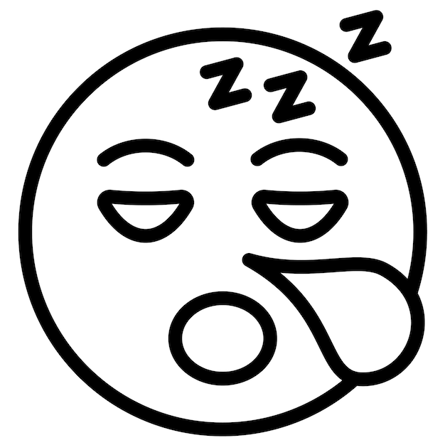 Vector ilustración del icono vectorial de sleepy face del conjunto de iconos de emoji