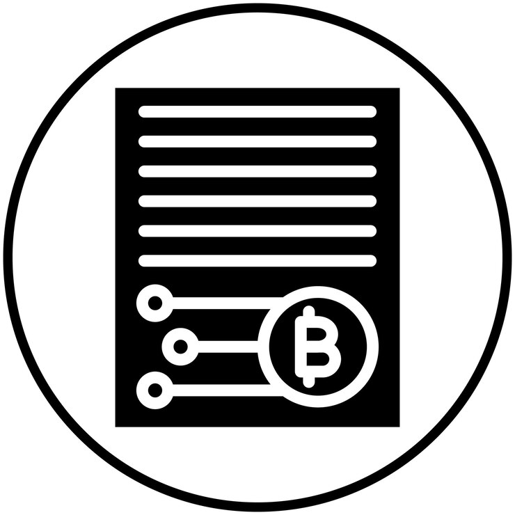 Vector ilustración del icono vectorial de smart contract del conjunto de iconos de criptomonedas