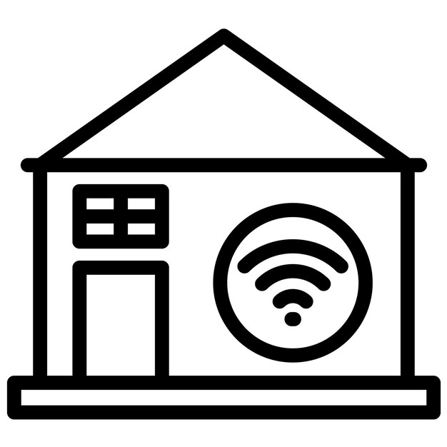 Ilustración del icono vectorial de Smart Home del conjunto de iconos de Inteligencia Artificial