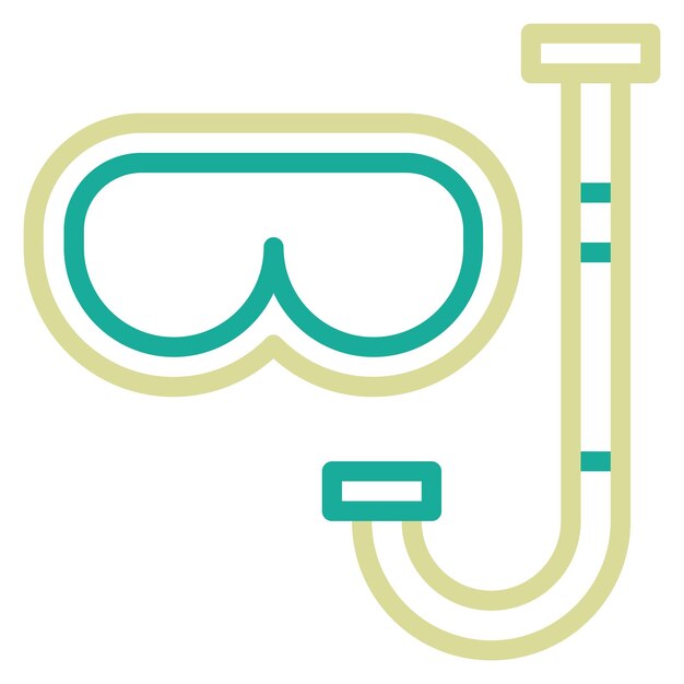 Ilustración del icono vectorial de snorkel del conjunto de iconos de verano