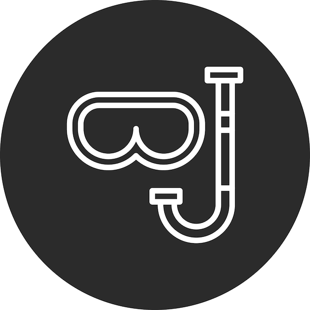 Ilustración del icono vectorial de snorkel del conjunto de iconos de verano
