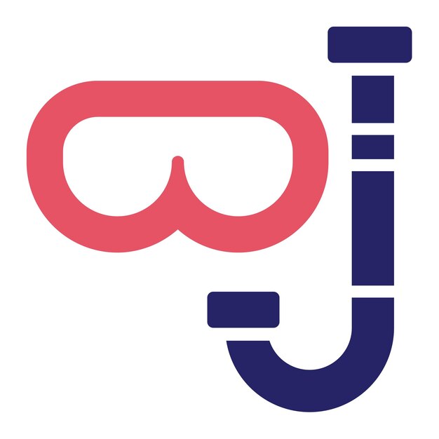 Ilustración del icono vectorial de snorkel del conjunto de iconos de verano