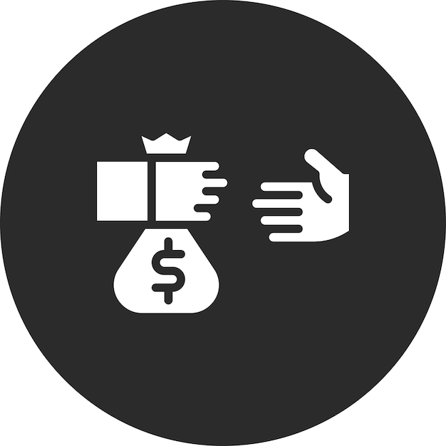 Ilustración del icono vectorial de soborno del conjunto de iconos de Crimen y Ley