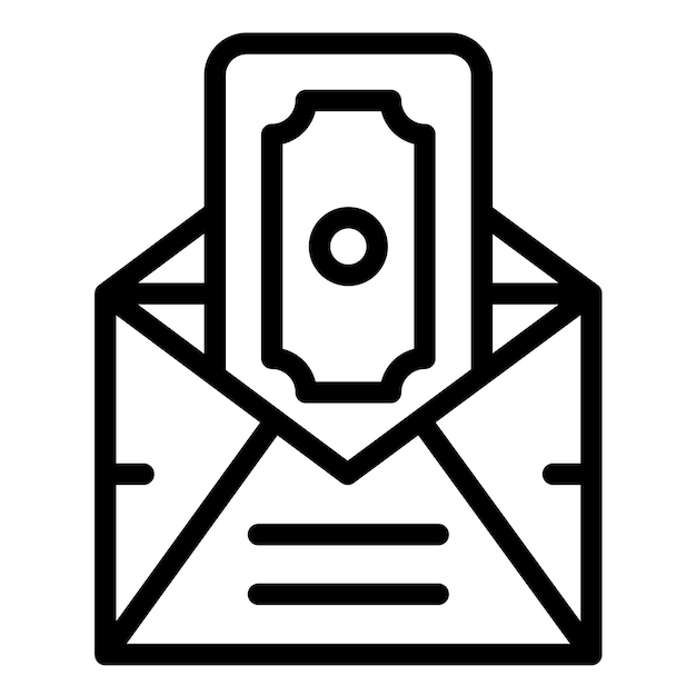Ilustración del icono vectorial del sobre de pago del conjunto de iconos de corrupción
