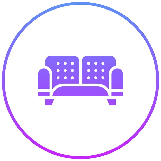 Ilustración del icono vectorial del sofá del conjunto de iconos Homeware