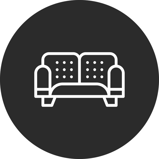 Ilustración del icono vectorial del sofá del conjunto de iconos Homeware