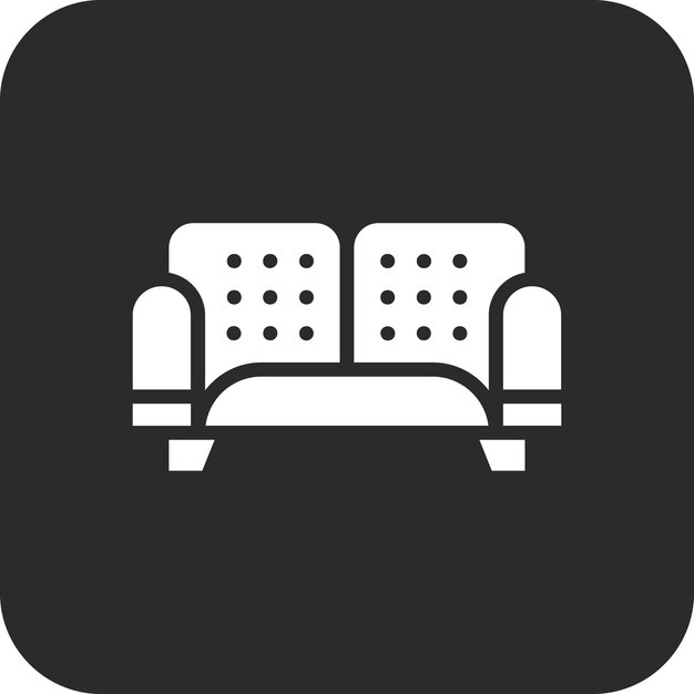 Ilustración del icono vectorial del sofá del conjunto de iconos Homeware