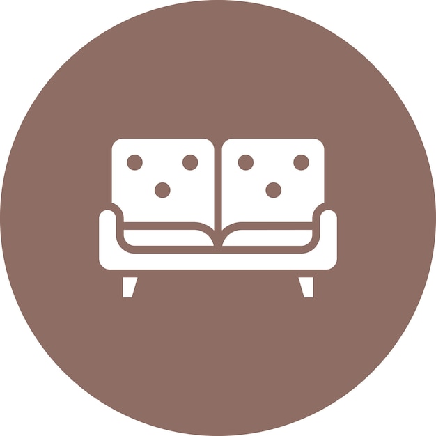 Ilustración del icono vectorial del sofá del conjunto de iconos interiores