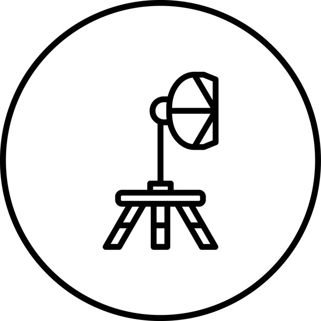 Ilustración del icono vectorial de Softbox del conjunto de iconos de fotografía