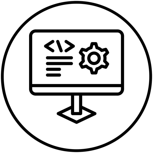 Ilustración del icono vectorial del software del conjunto de iconos No Code