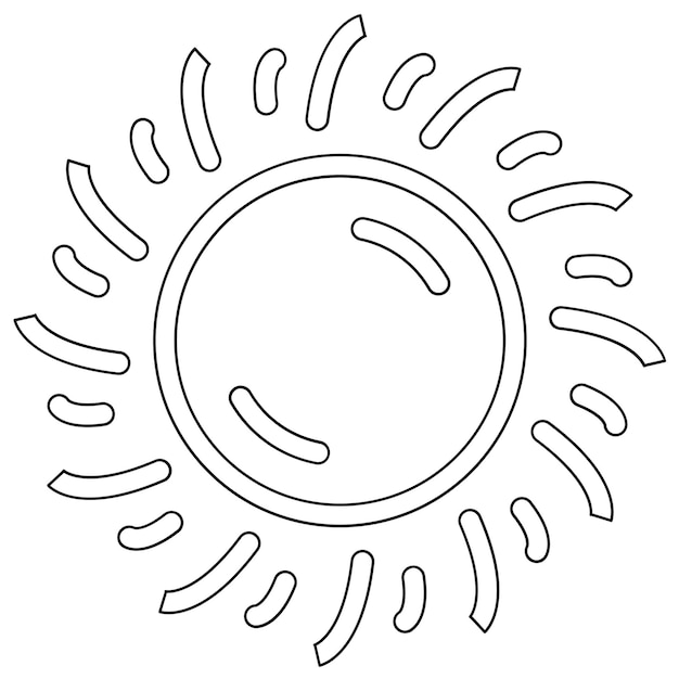 Ilustración del icono vectorial del sol del conjunto de iconos de Ecología