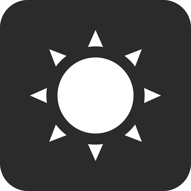 Ilustración del icono vectorial del sol del conjunto de iconos de tecnología espacial